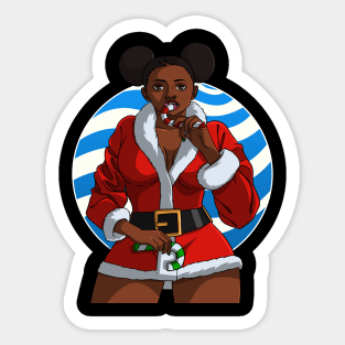 Black Santa Claus Gangster Christmas Sticker